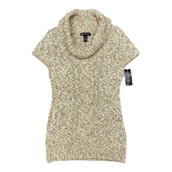 INC Retro Glamour Cowl Neck Knit Sweater Brown/Tan Stretchy Bodycon Size L - Picture 6 of 6